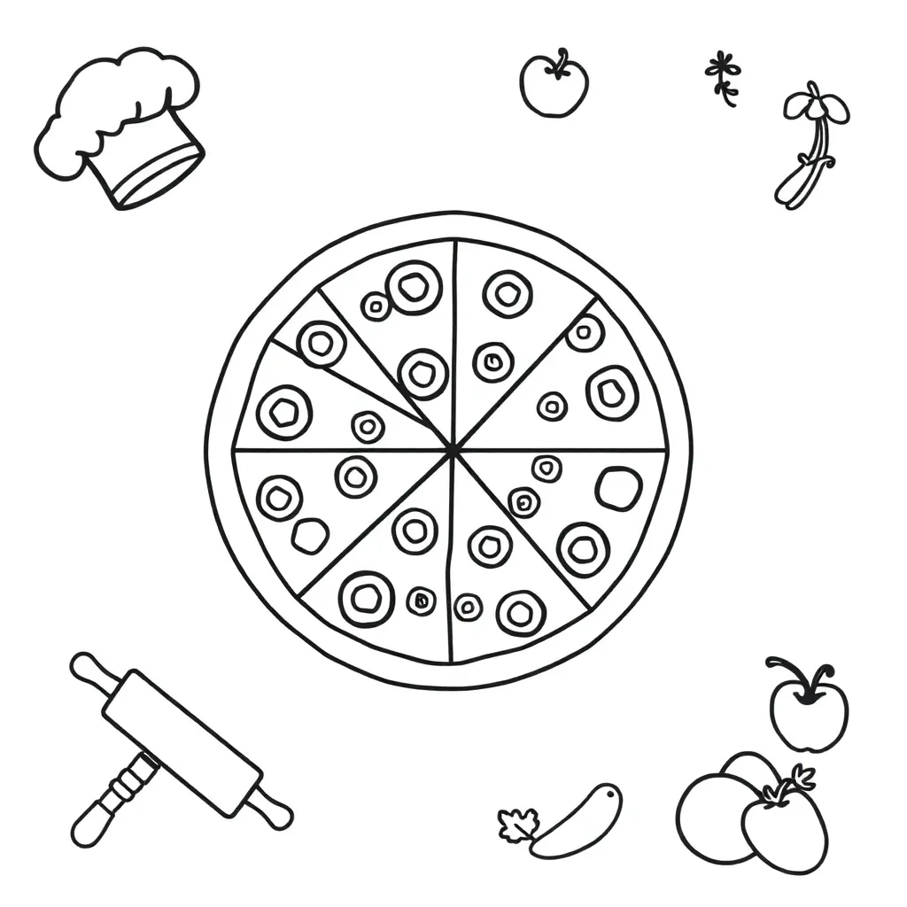 Pizza with fraction slices