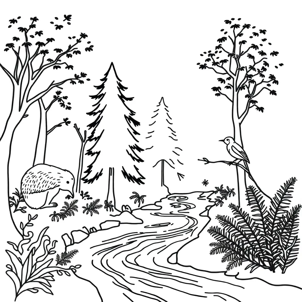 Animals in different habitats illustration