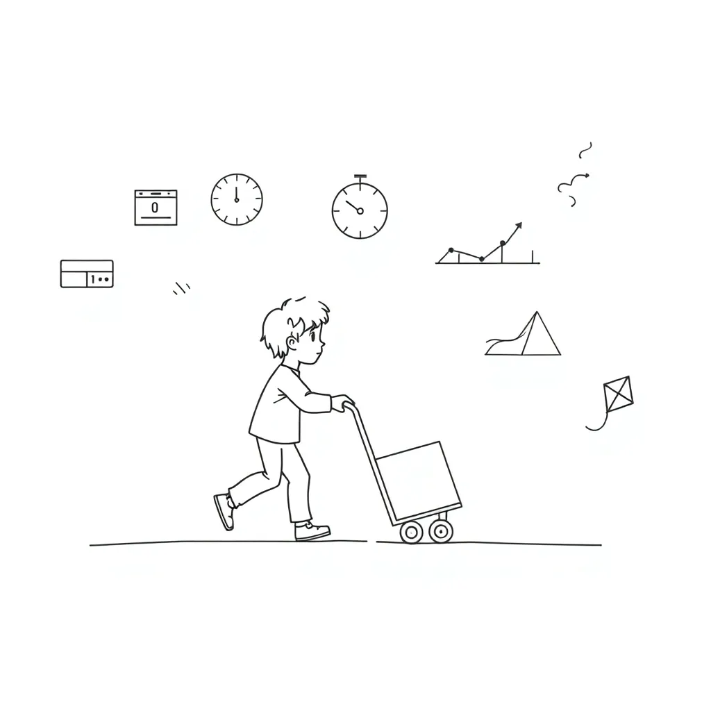 Trolley with forces illustration