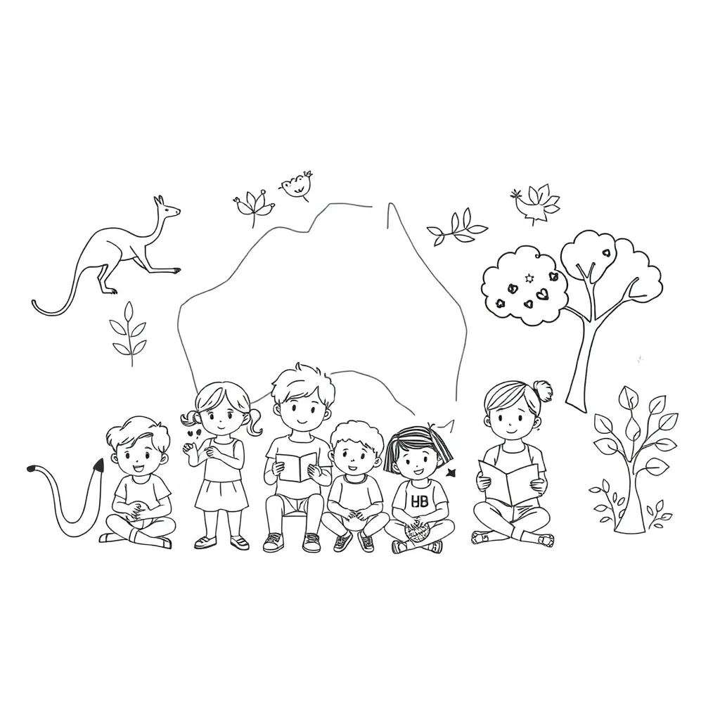 Characters from Rowan's Journey illustration