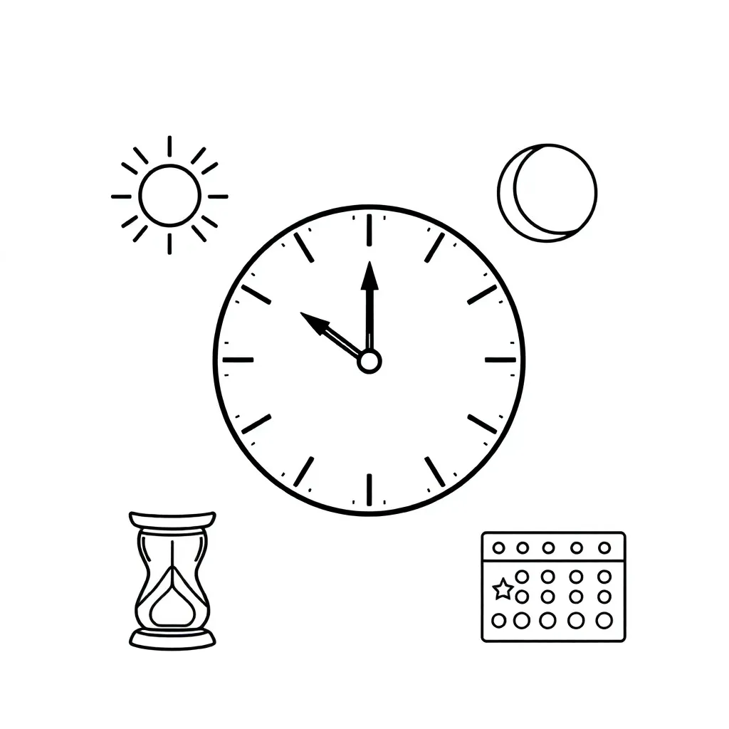 Clock showing time conversion