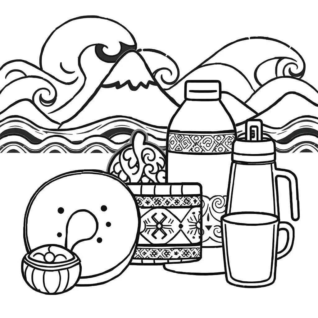 Measuring cylinder and beakers illustration