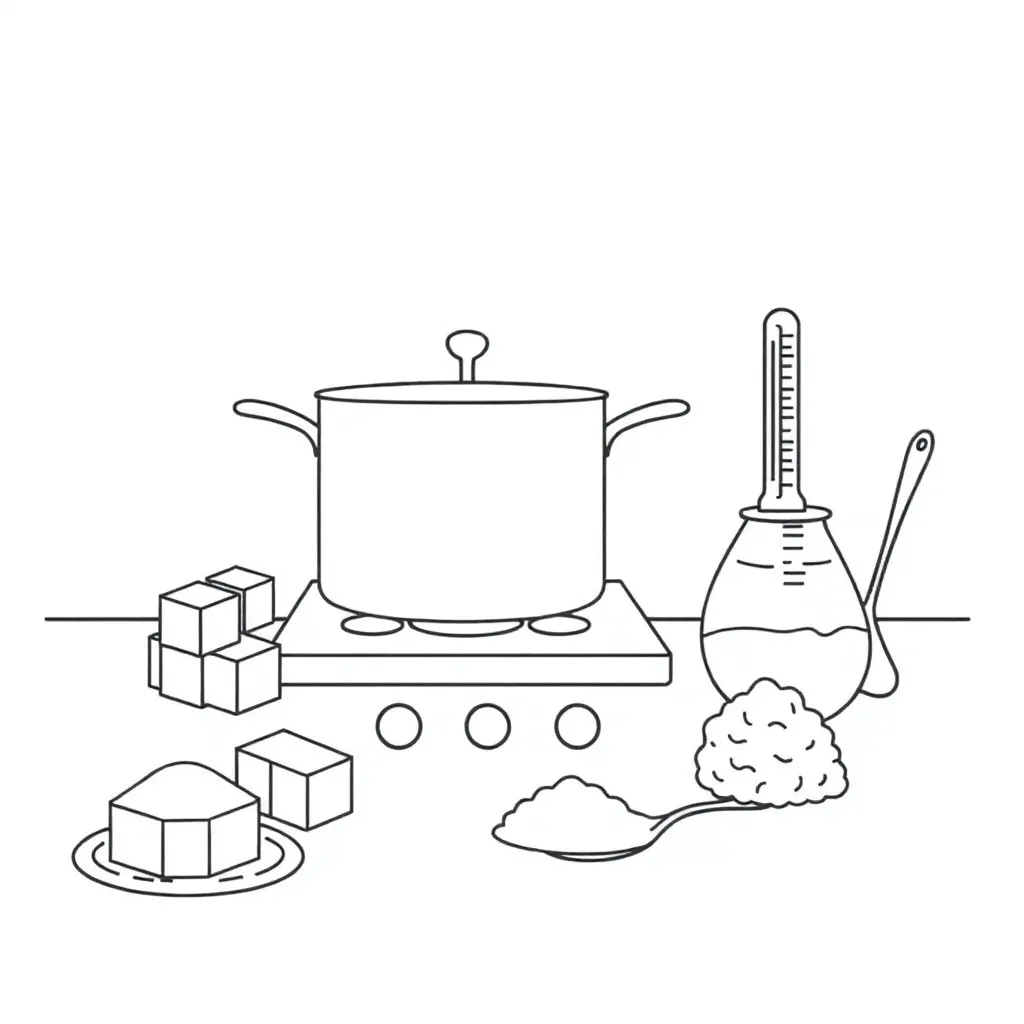 Sugar chemistry experiment illustration
