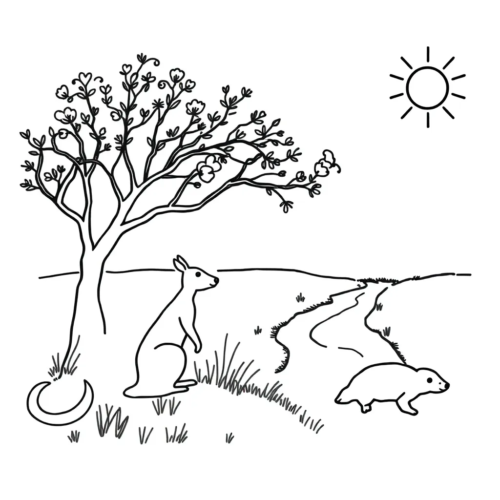 Handwriting practice illustration