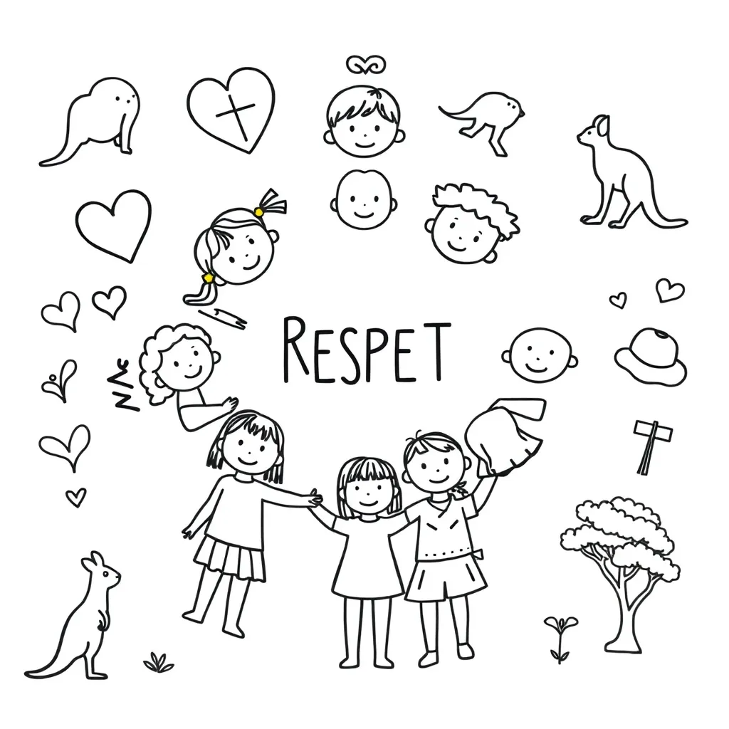 Students showing respect and belonging