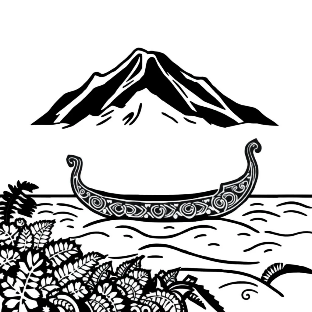Kupe's waka sailing to Aotearoa