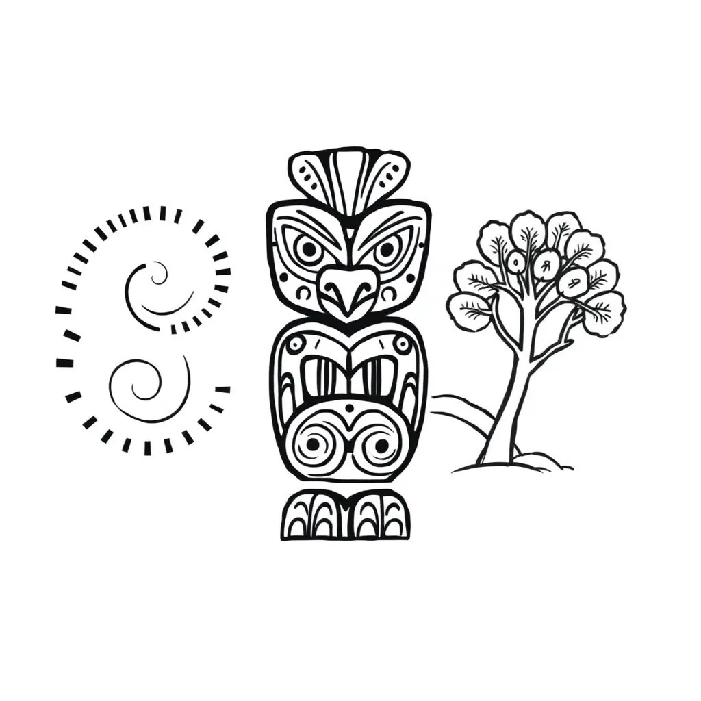 Māori greeting illustration