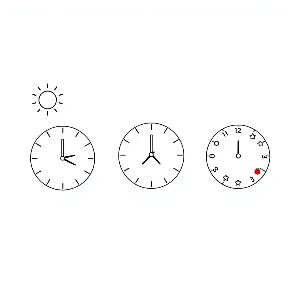 Clock showing o'clock time