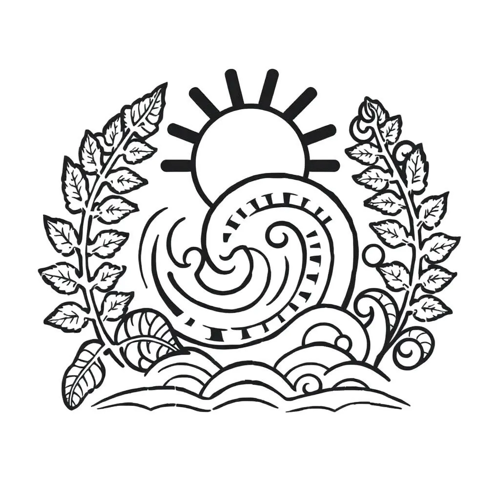 Māori hongi greeting illustration