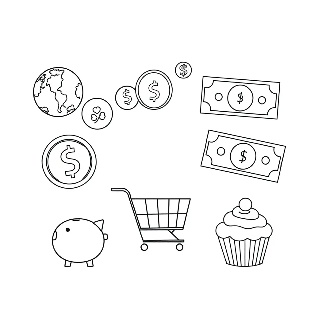 Money and coins illustration