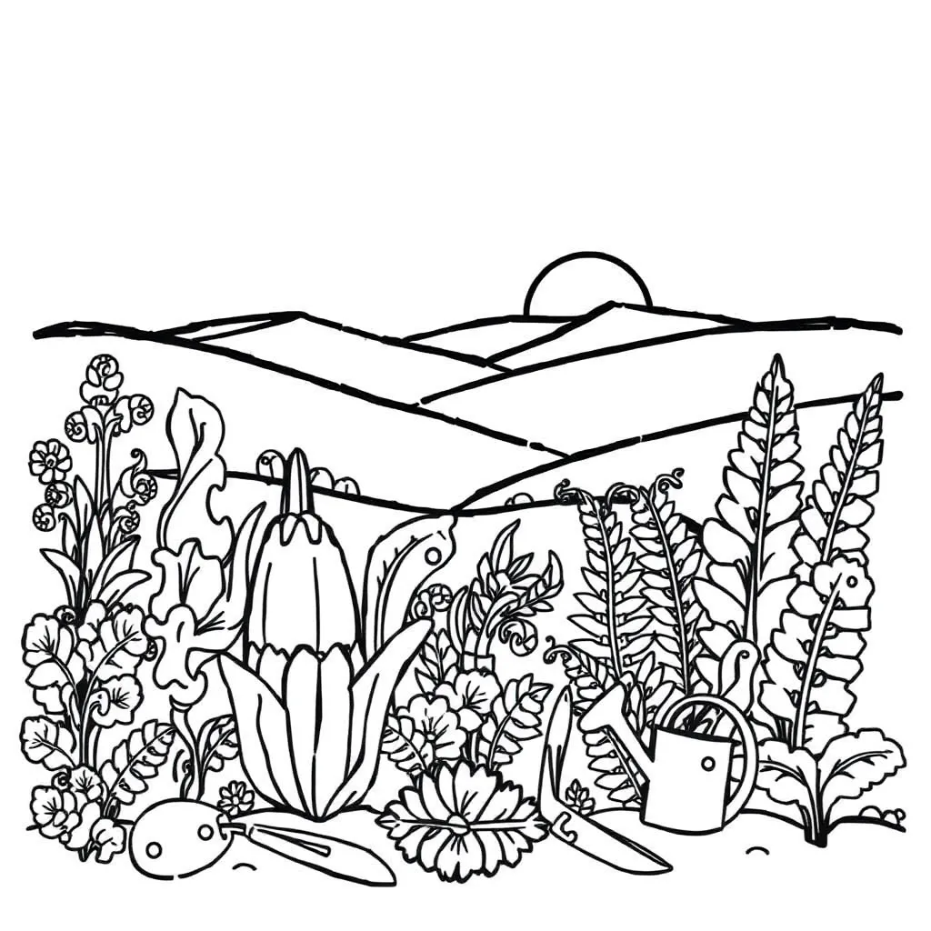 Traditional Māori gardening illustration