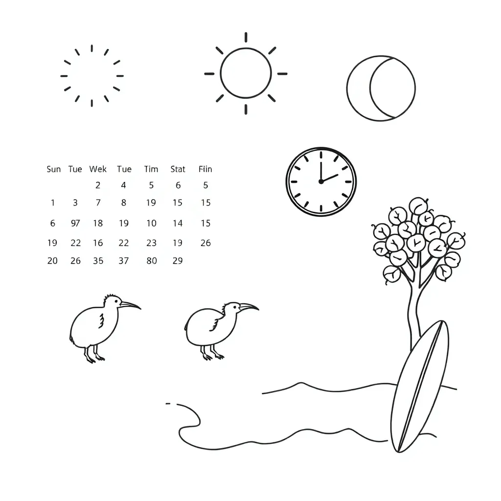Calendar and clock illustration