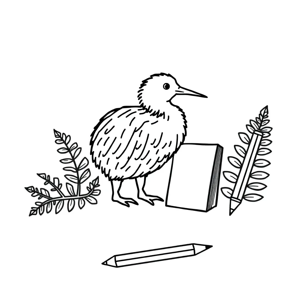 Writing and pencil illustration