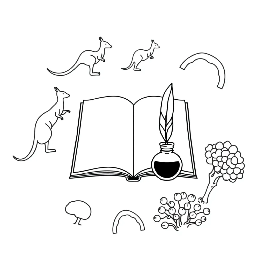 Author writing with quill pen