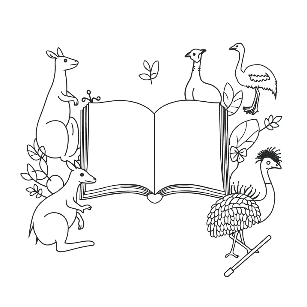 Children reading books illustration