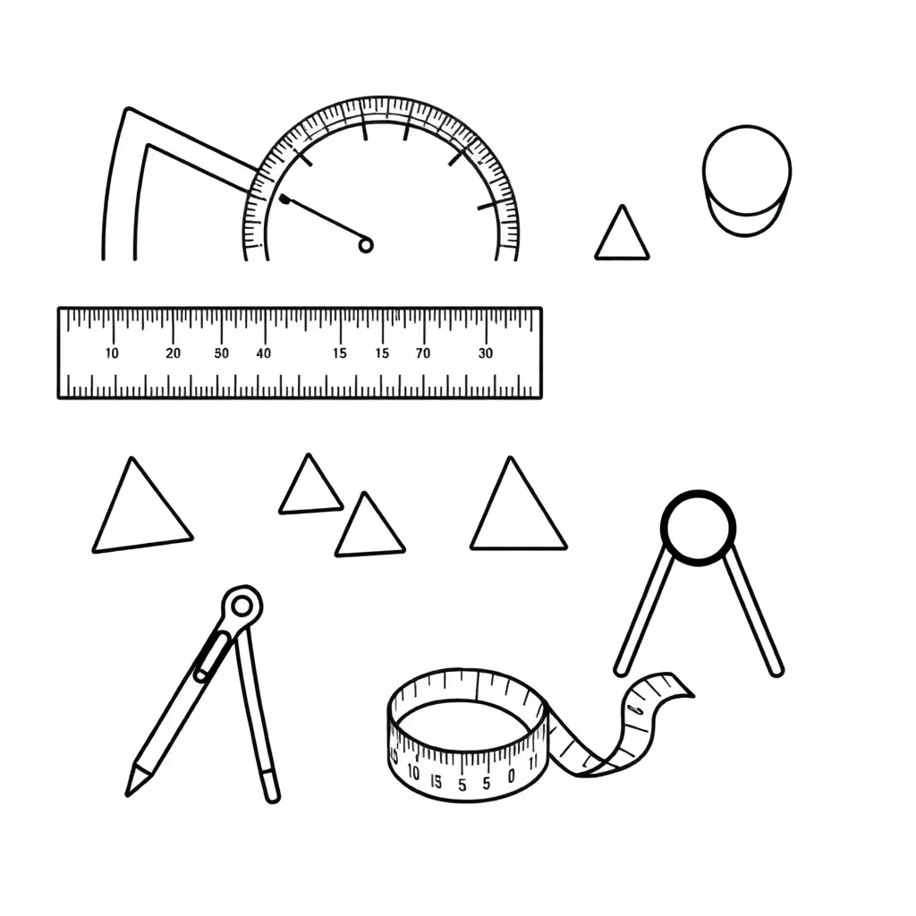 Geometric angle art with protractor