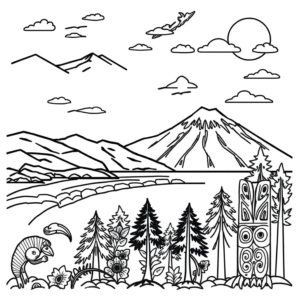 New Zealand shapes and symmetry illustration