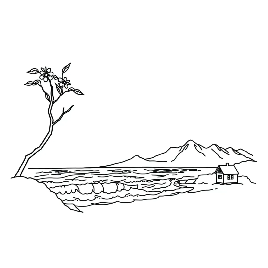 Storm affecting a natural habitat with trees and animals