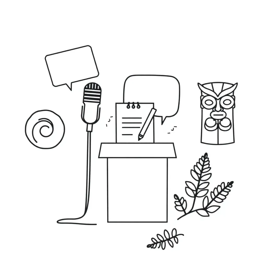 Student giving a speech at podium