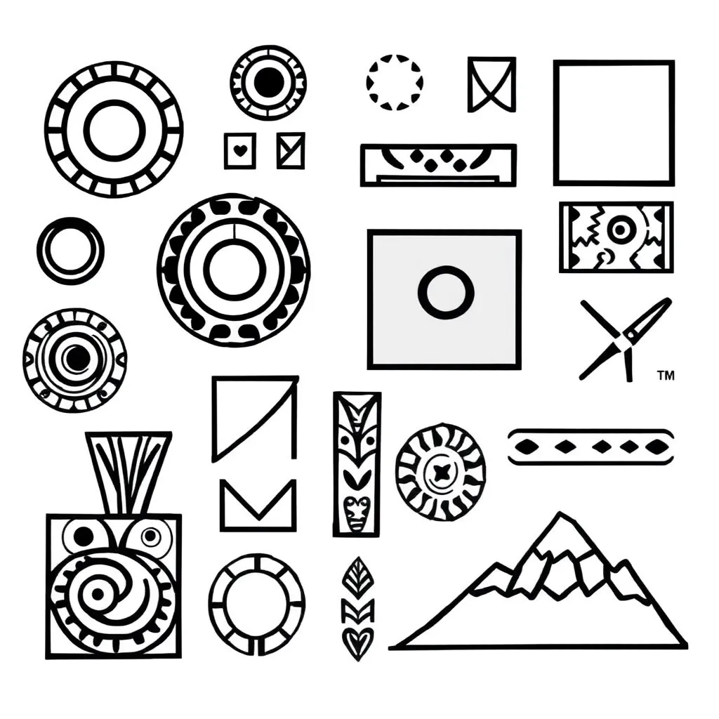Triangles and pyramids illustration