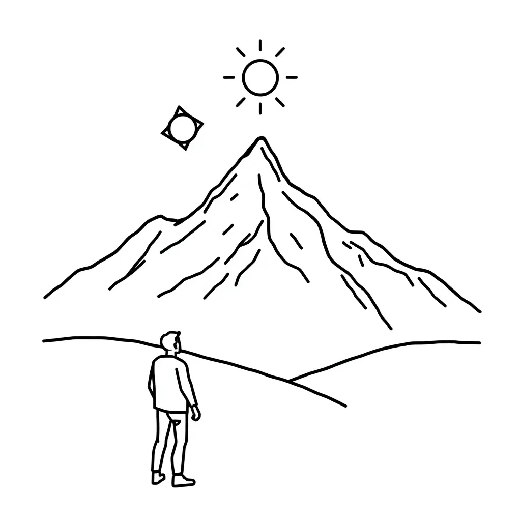 Person looking up at a tree showing angle of elevation