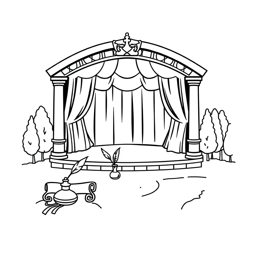 Shakespeare and Elizabethan theatre illustration