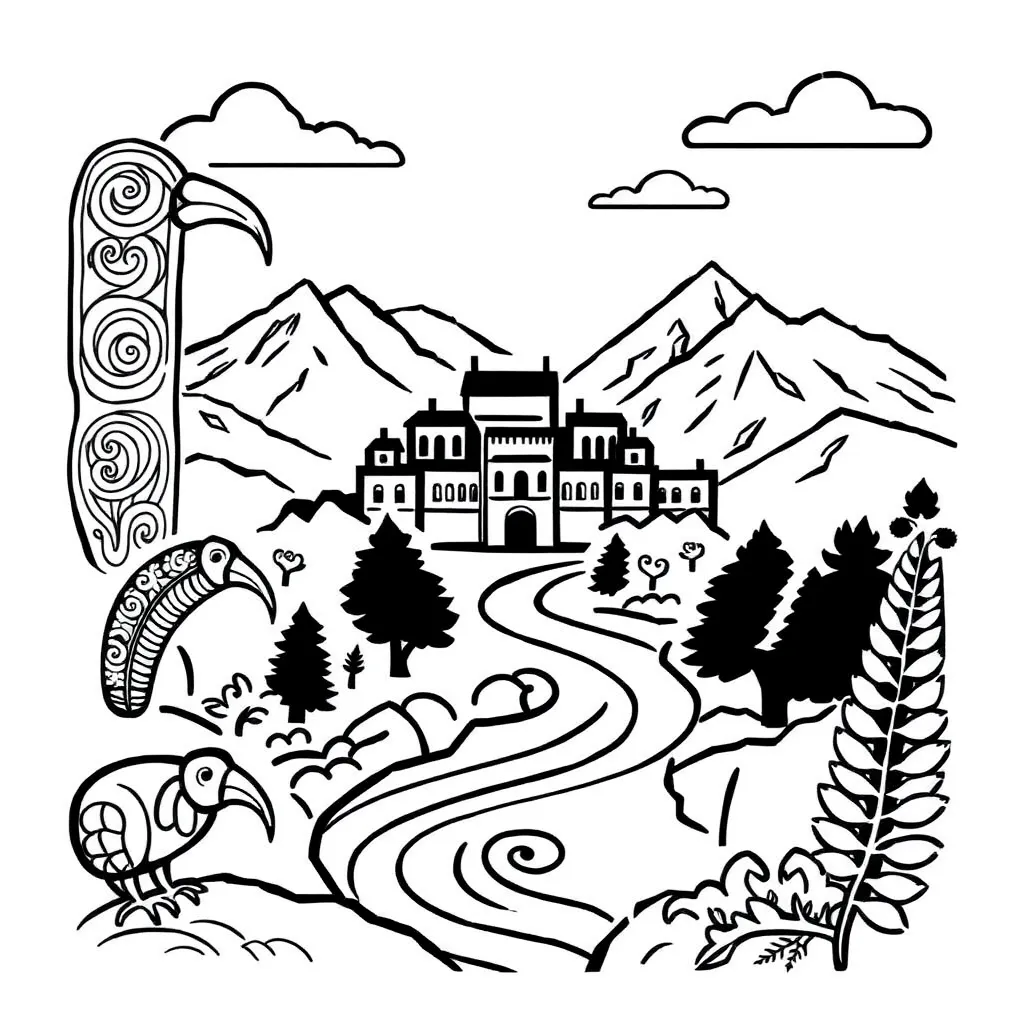 Historical documents and timeline illustration