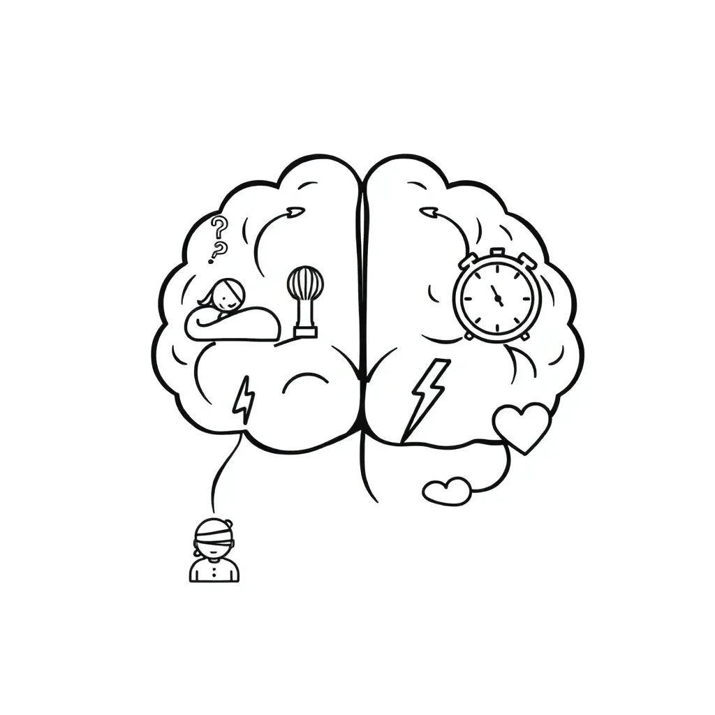 Human brain diagram illustration