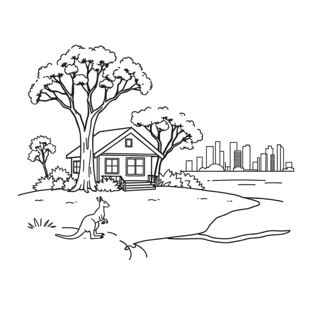 Australian city skyline illustration