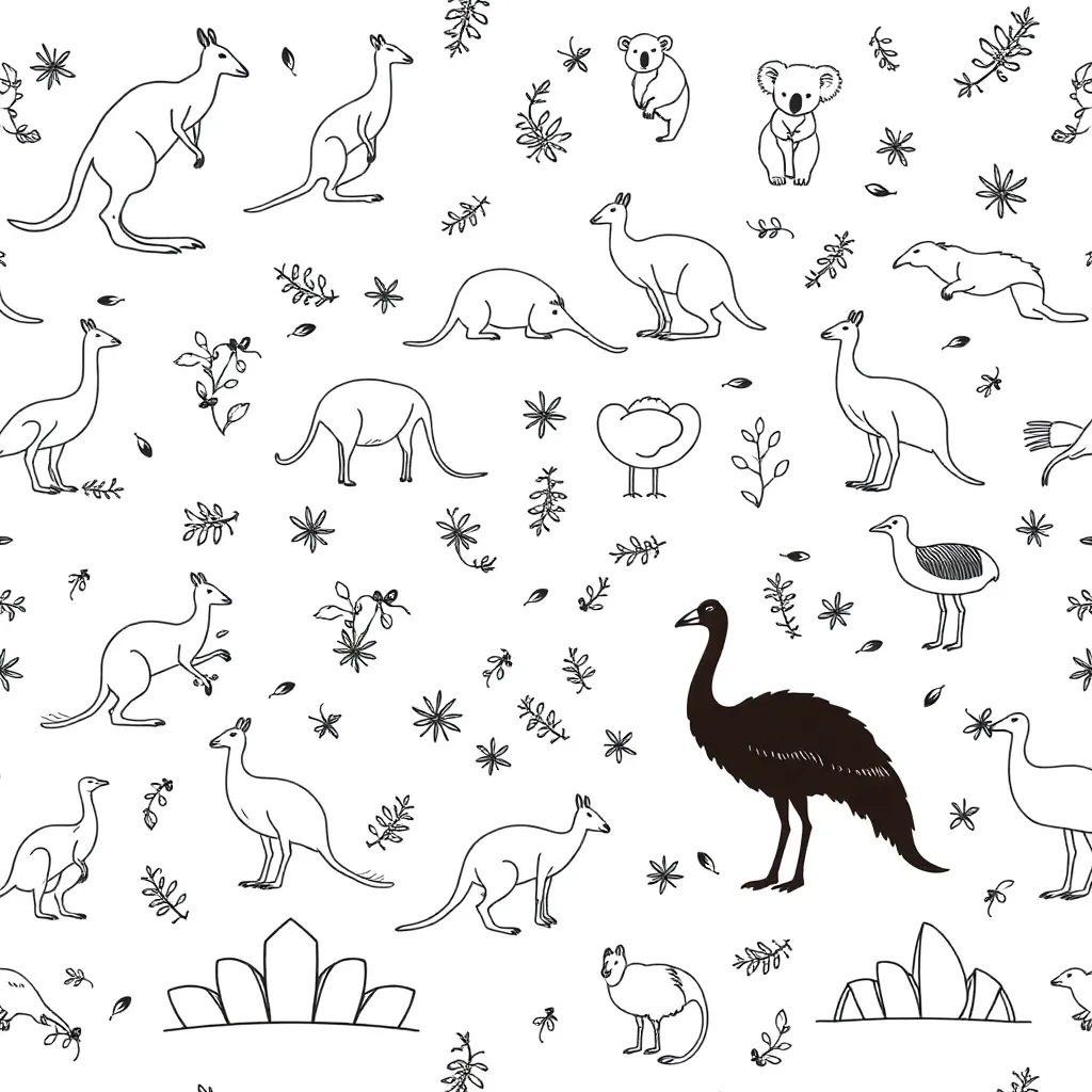 Colourful repeating pattern with shapes