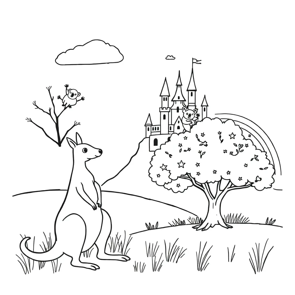 Fairy tale castle with magical elements