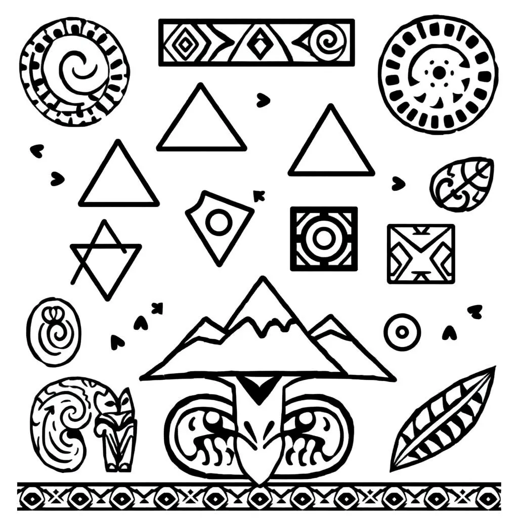 Tukutuku pattern with polygons