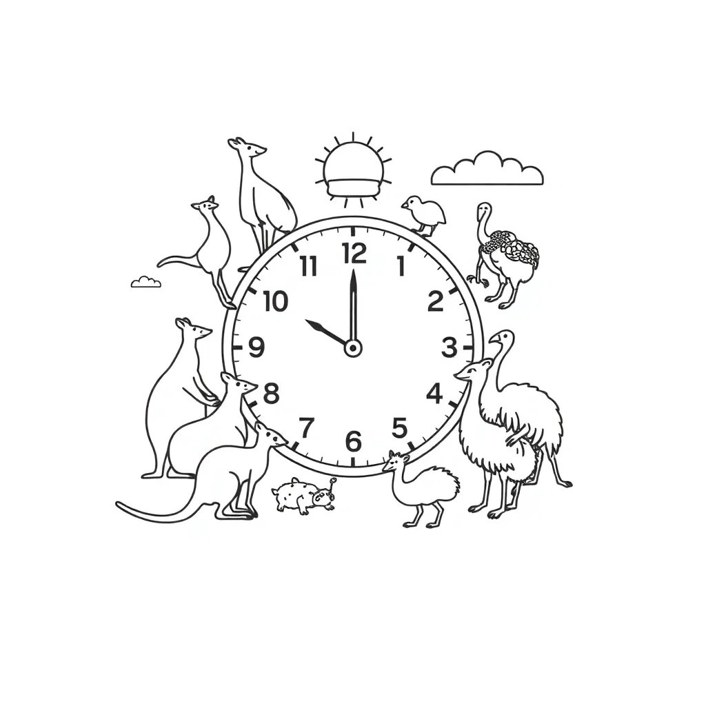 Clock and digital devices illustration
