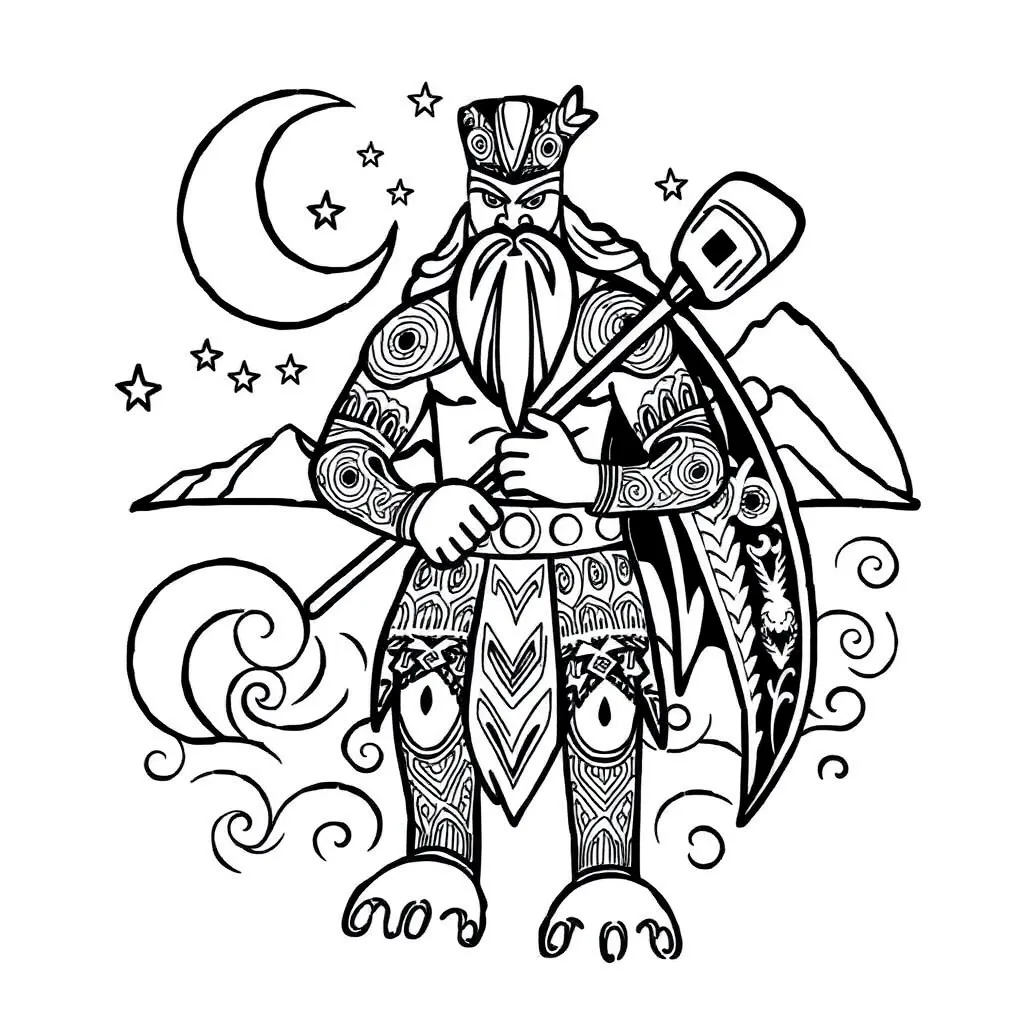 Rona and the moon illustration