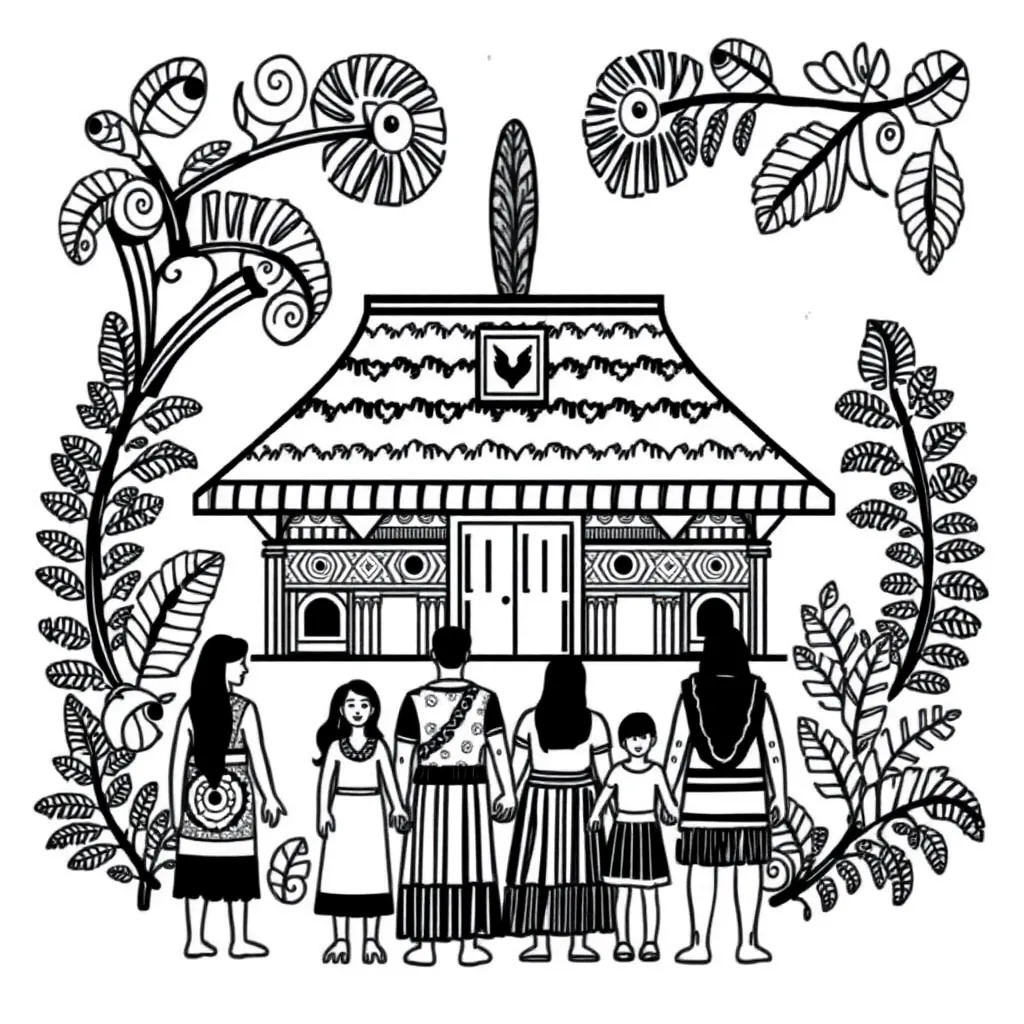Māori family illustration