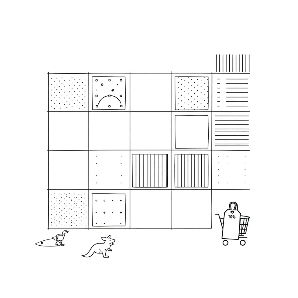 Percentage grid illustration