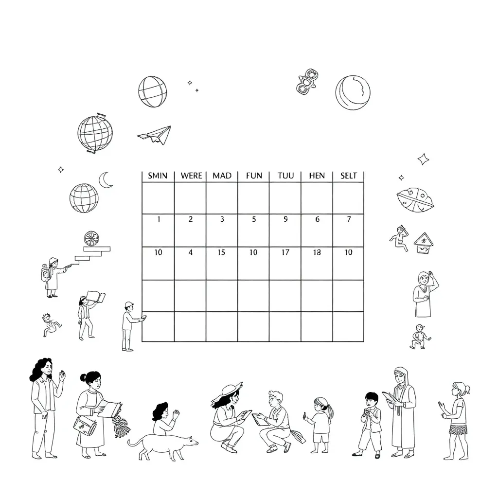 Calendar worksheet illustration
