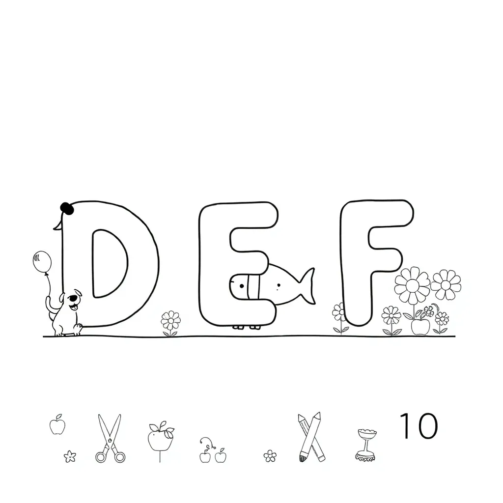 Letters and numbers illustration
