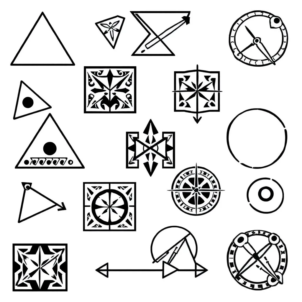 Triangles and pyramids illustration