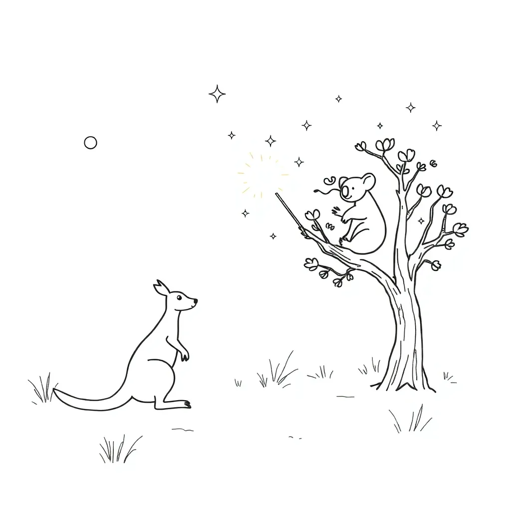Magical writing with sparkles and descriptive words