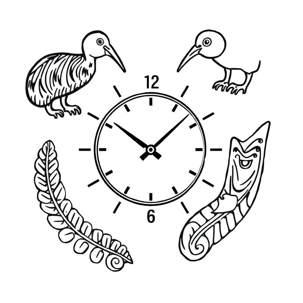 Analogue clock showing clock parts