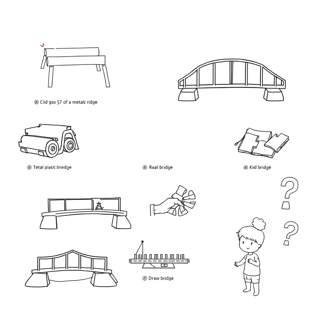 Bridge with different materials illustration