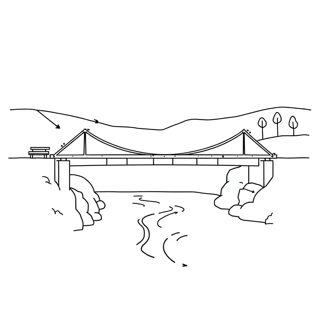 Bridge with forces diagram