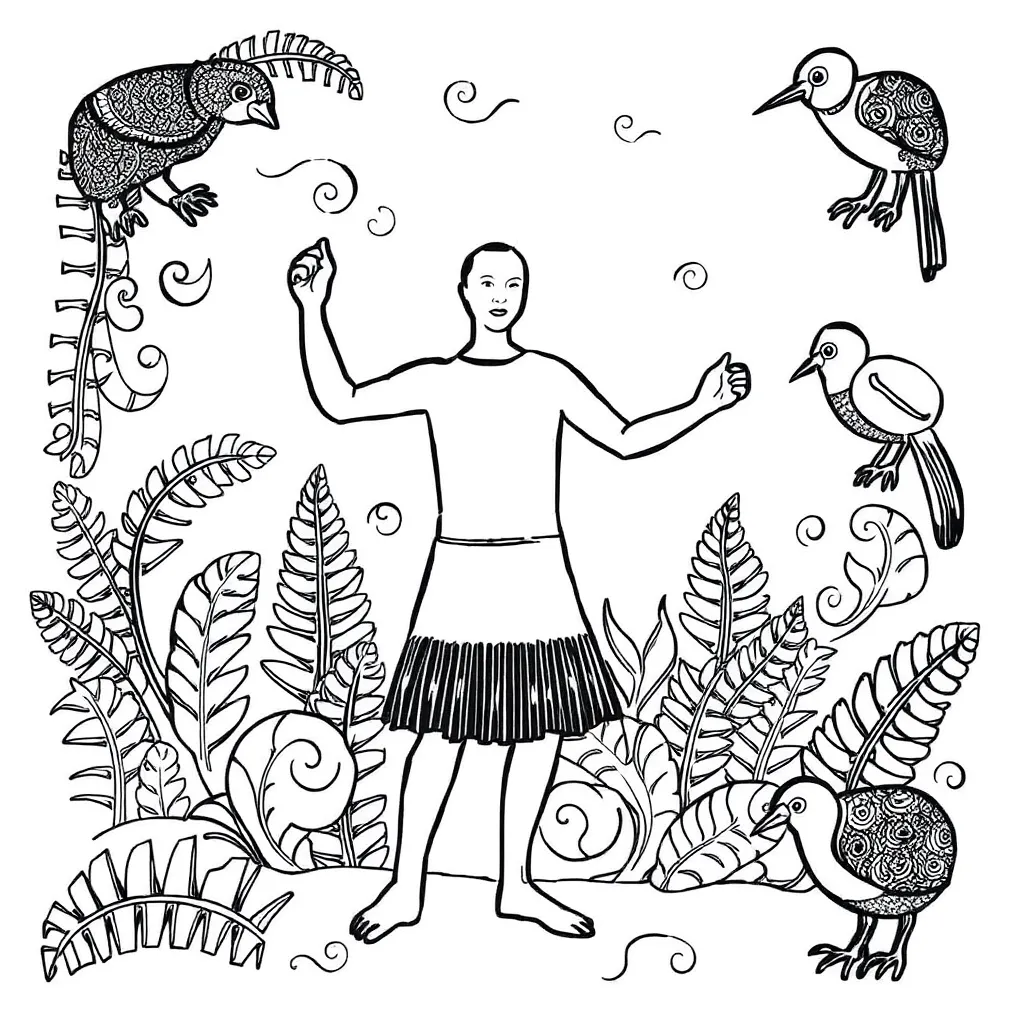 Traditional Māori poi illustration