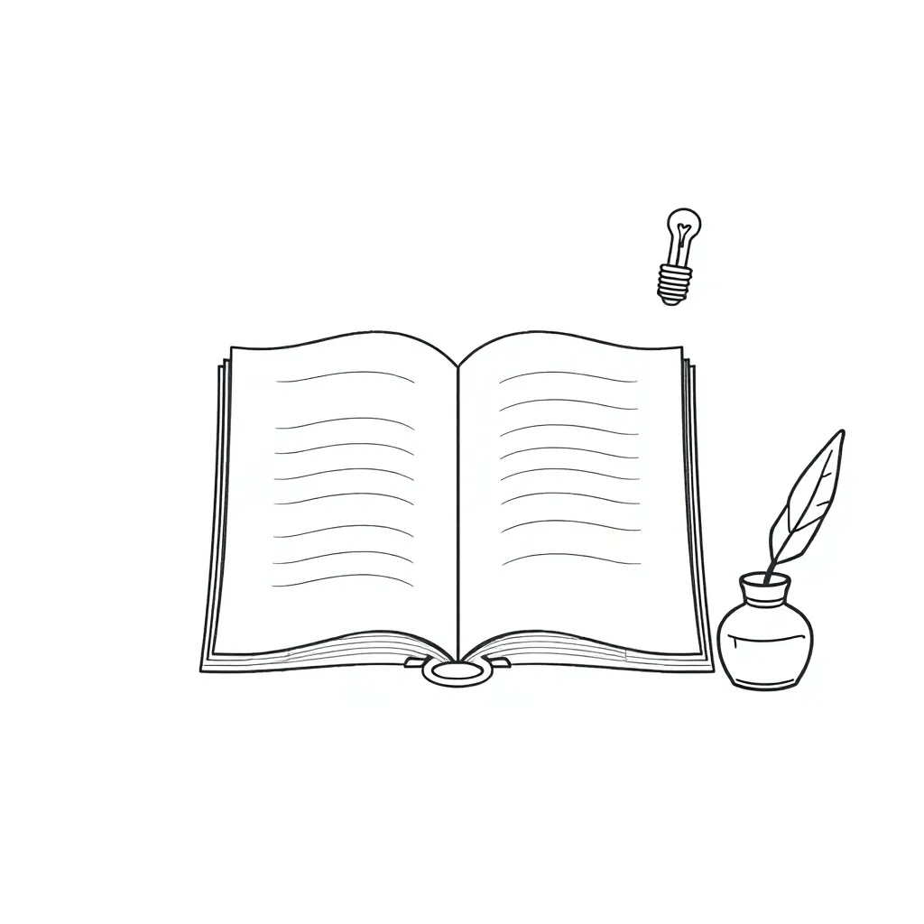 Books and literary elements illustration