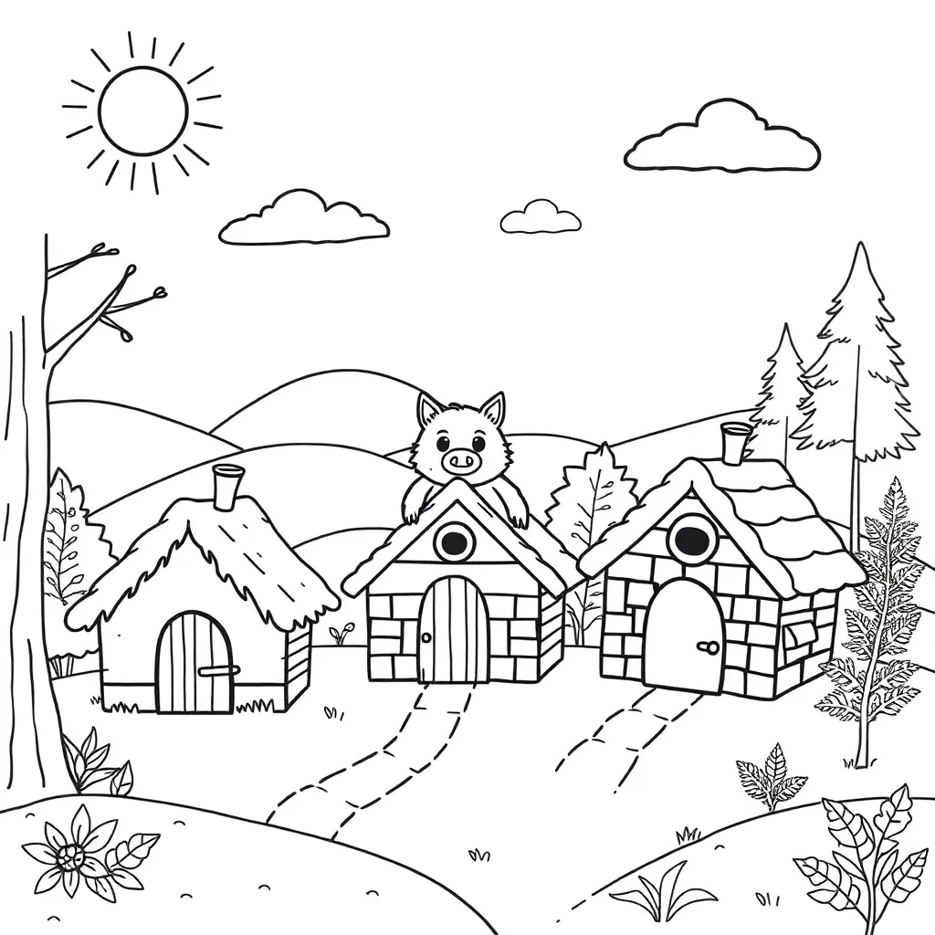Wolf from Three Little Pigs story