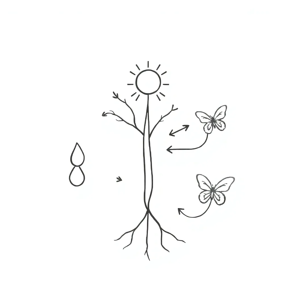 Living things and life processes illustration