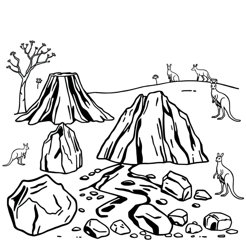 Volcanic eruption forming igneous rocks