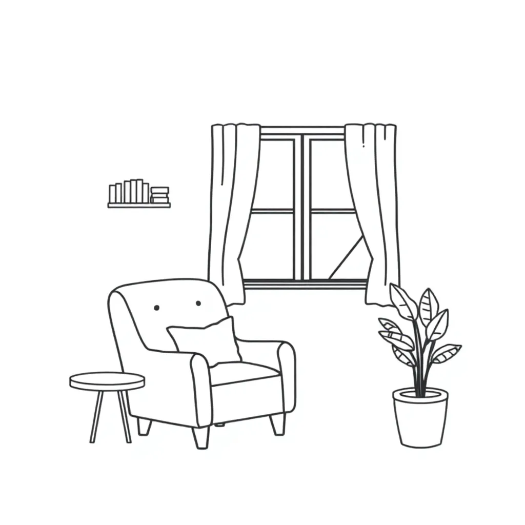 A peaceful garden scene with comfortable seating