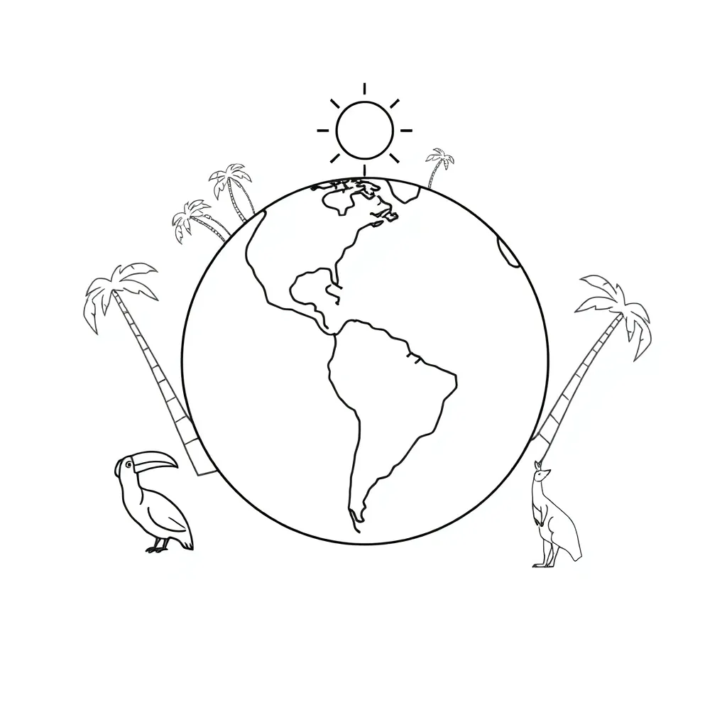 Globe showing equator and tropics